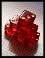 Dice : Dice - 6D - Group Clear Red 1 Inch White Pips